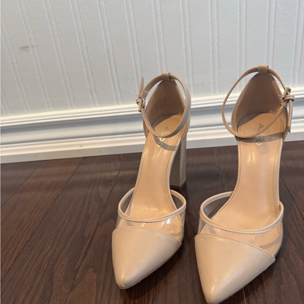 Nude Ankle Strap Heels